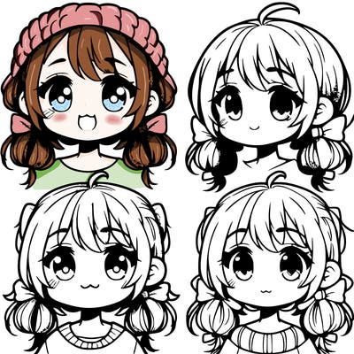 manga character girl kid