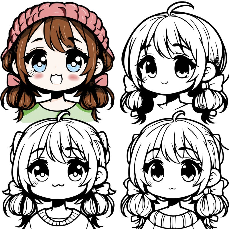 manga character girl kid