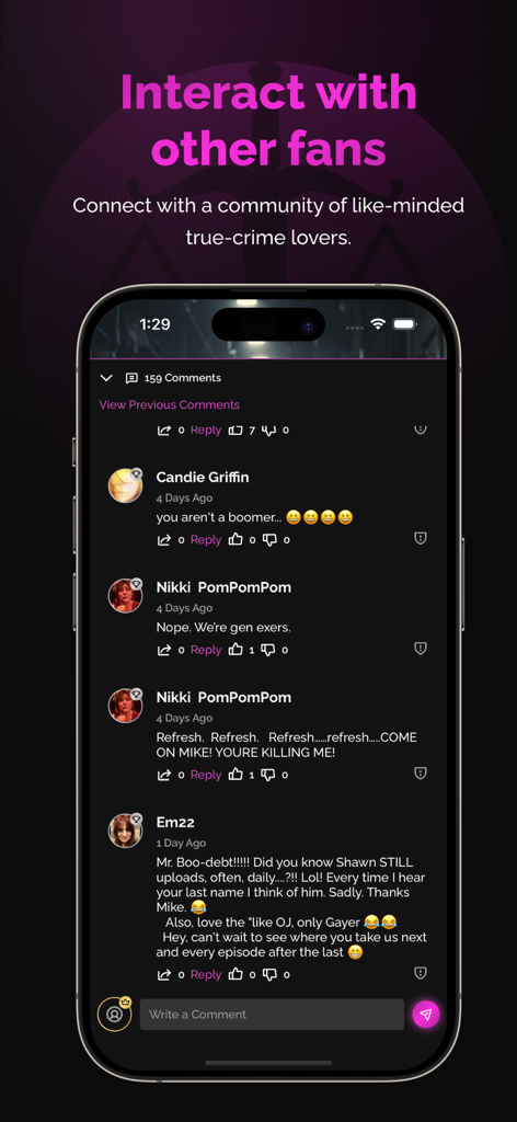Sword And Scale - Sword and Scale app community comment section where fans interact