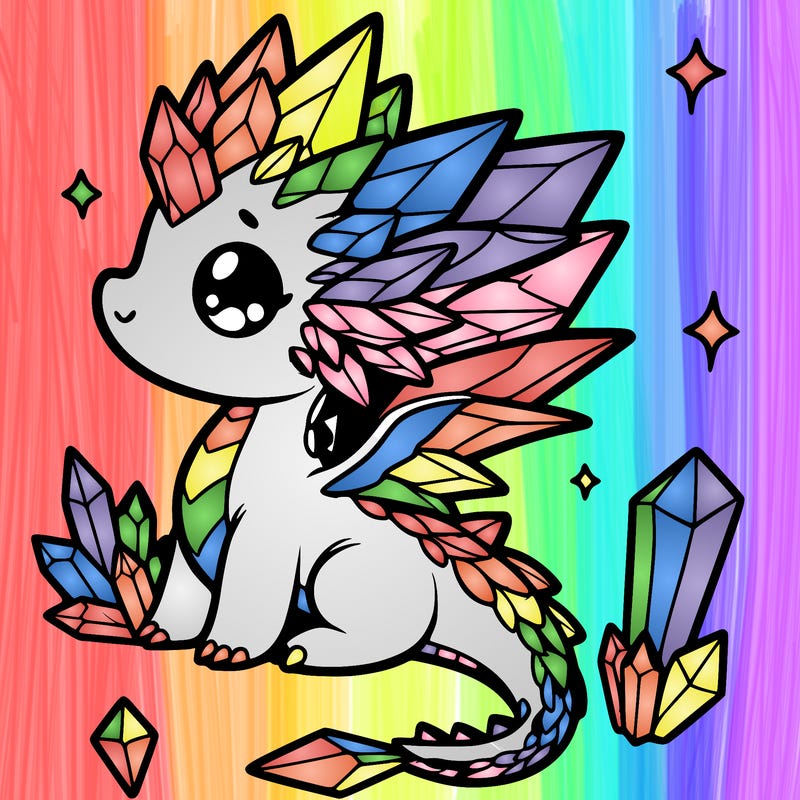 little cute crystal dragon