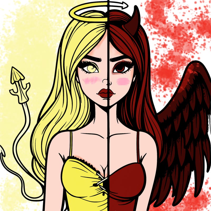 devil vs angel realistic girl