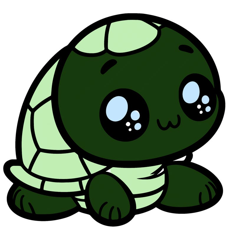 cute little animated turtle