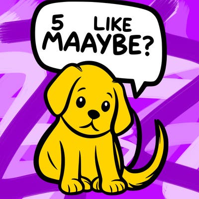 a puppy that says 5 like maybe