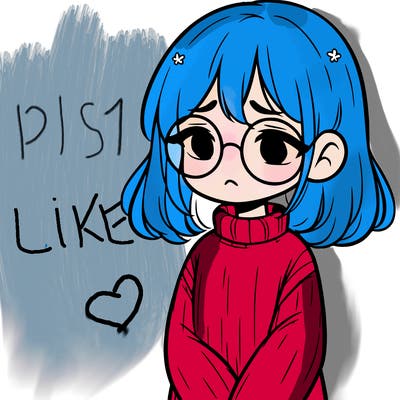 sad girl with glasses in a sweater