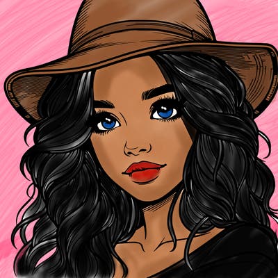 realistic girl with hat