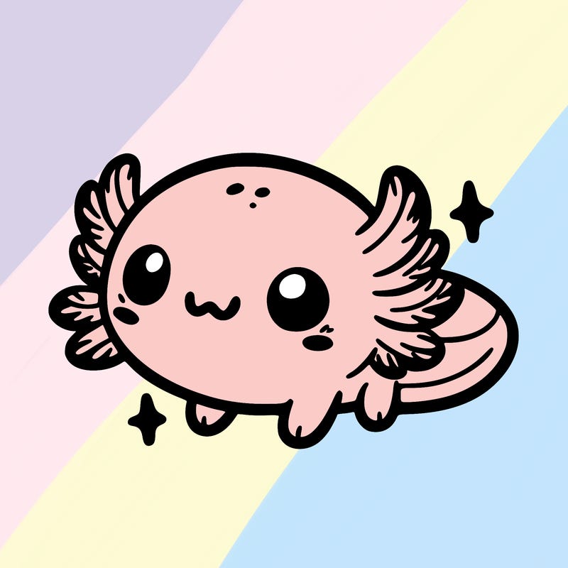cute easy baby axolotl