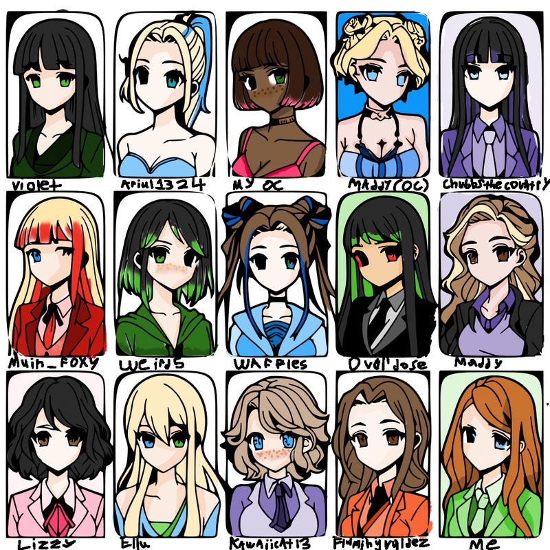 girls that look diffrent anime