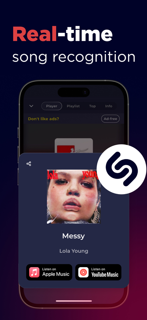 Radio Croatia FM Live Online - Reconhecimento de música em tempo real com integração Shazam no aplicativo Rádio Croácia FM