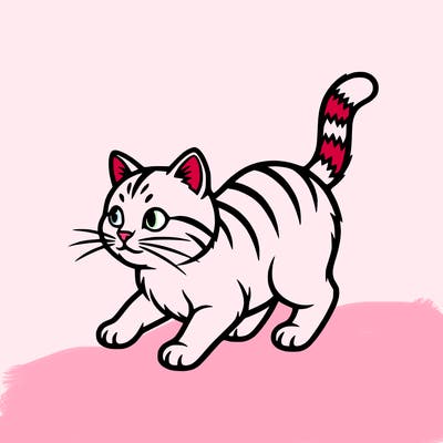 realistic, adorable cat