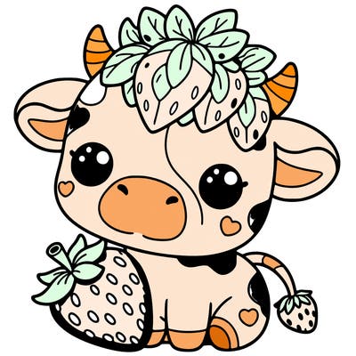 cute strawberry cow