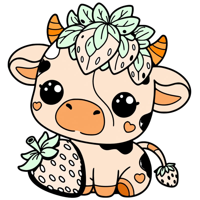 cute strawberry cow