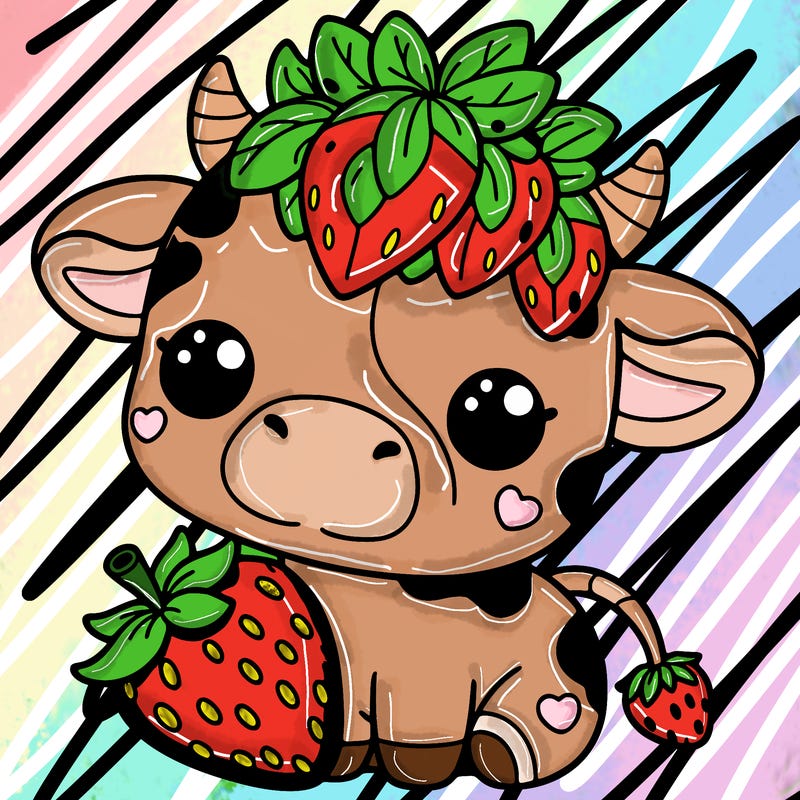 cute strawberry cow