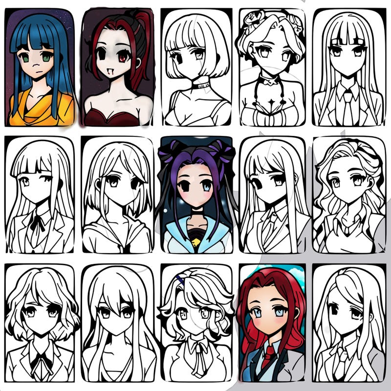 girls that look diffrent anime