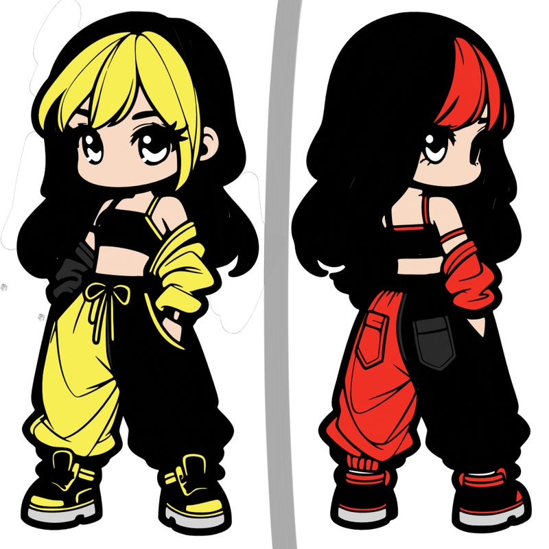 girl in crop top and baggy pants