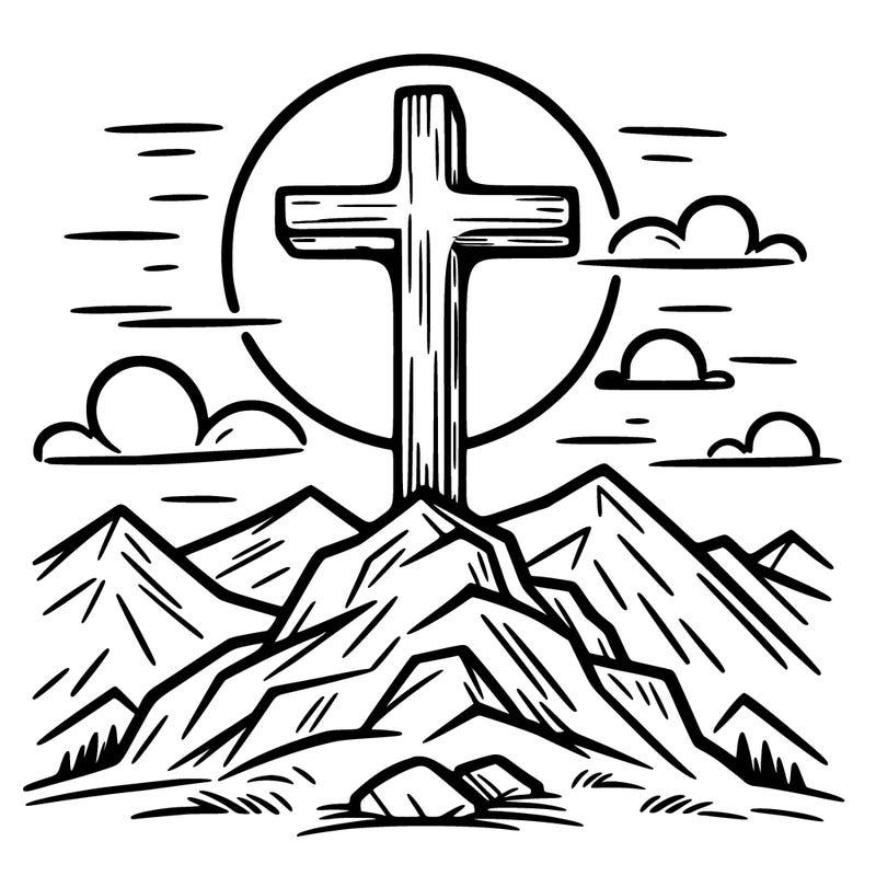cross on a mountain