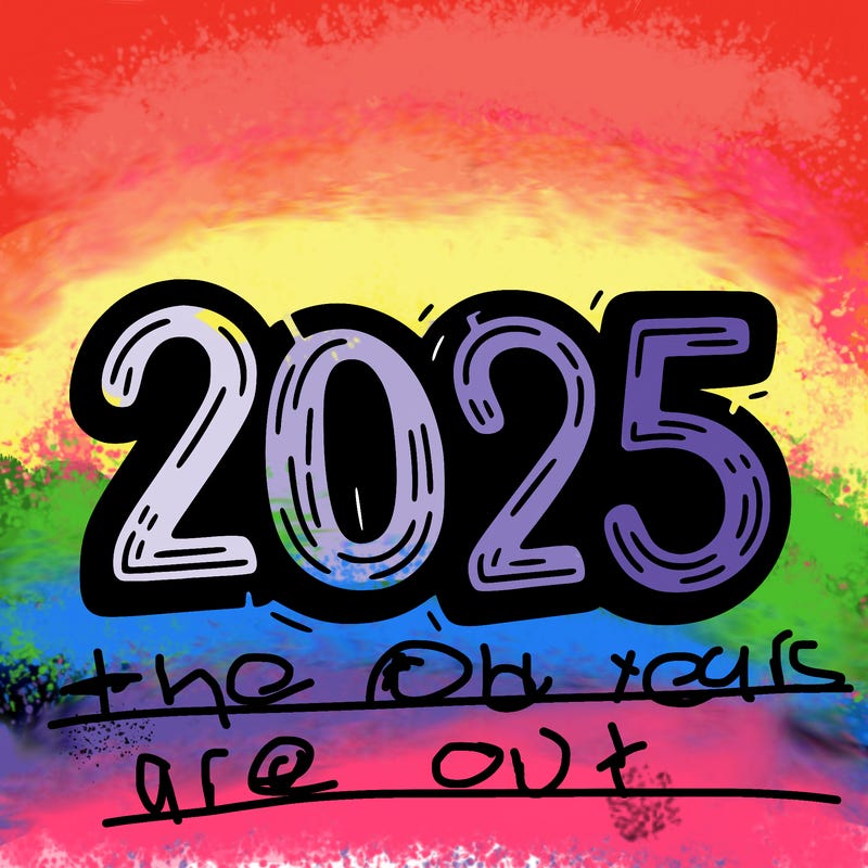 one line scrawled numbers sketch design “2025”