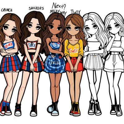 a group of girls realistic