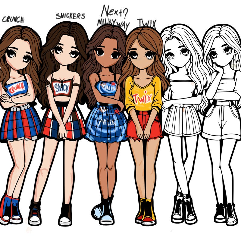 a group of girls realistic