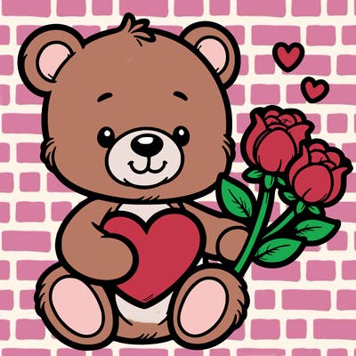 teddy bear a holding heart