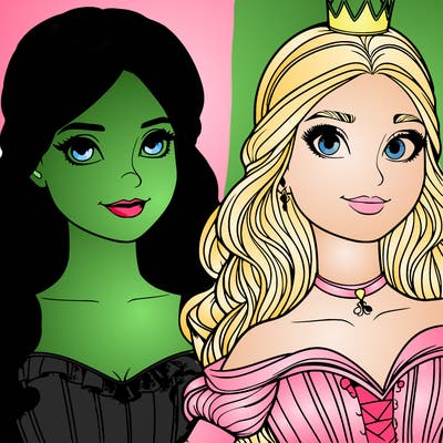 elfaba and glinda realistic girls