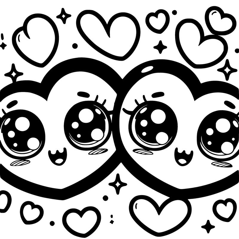 cute wide eye hearts valentines