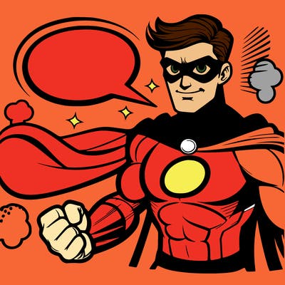 a comic superhero
