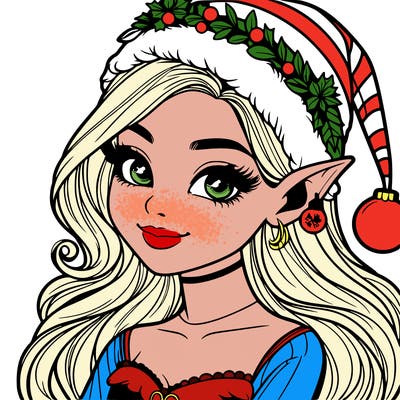 christmas girl elf realistic