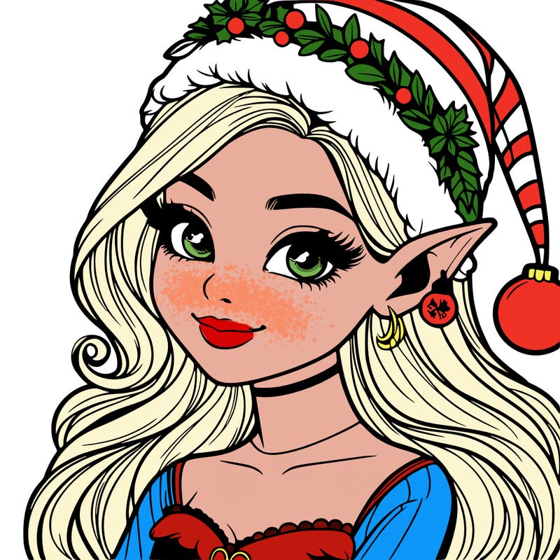 christmas girl elf realistic