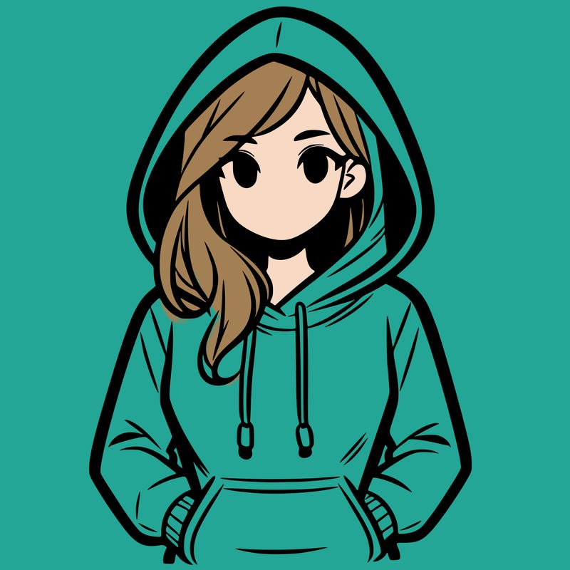 a woman wearing a hoodie