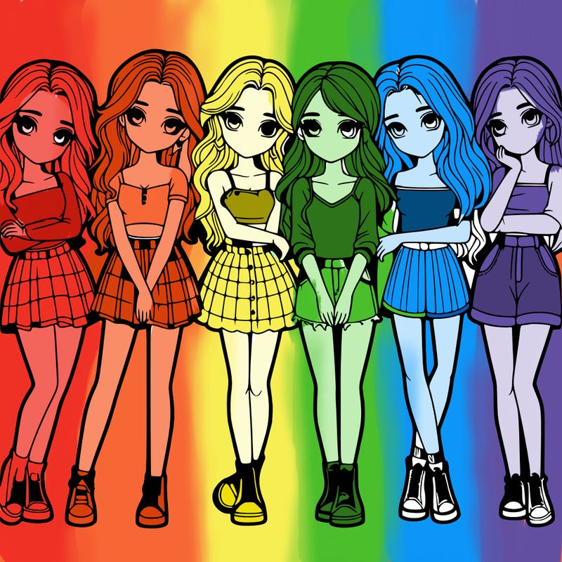 a group of girls realistic