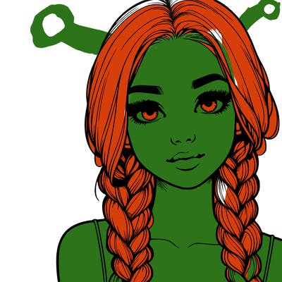 realistic girl with braids