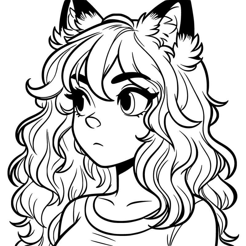 teen girl with wolf ears