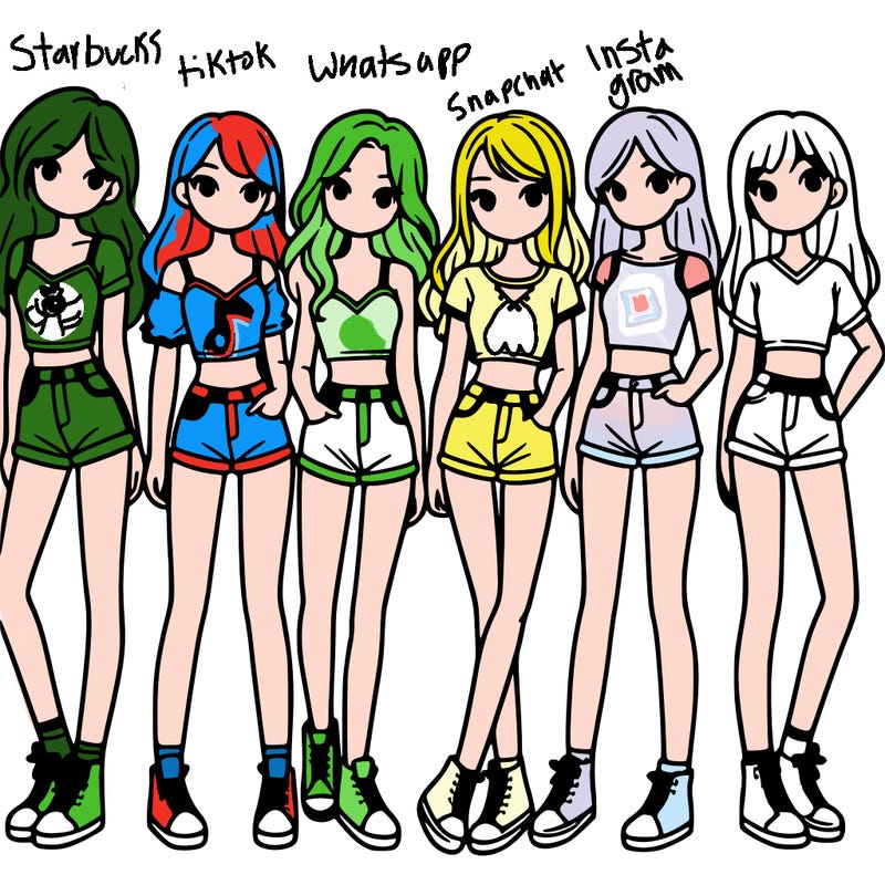 a group of girls wearing crop tops and shorts