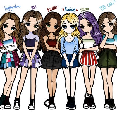 a group of girls realistic