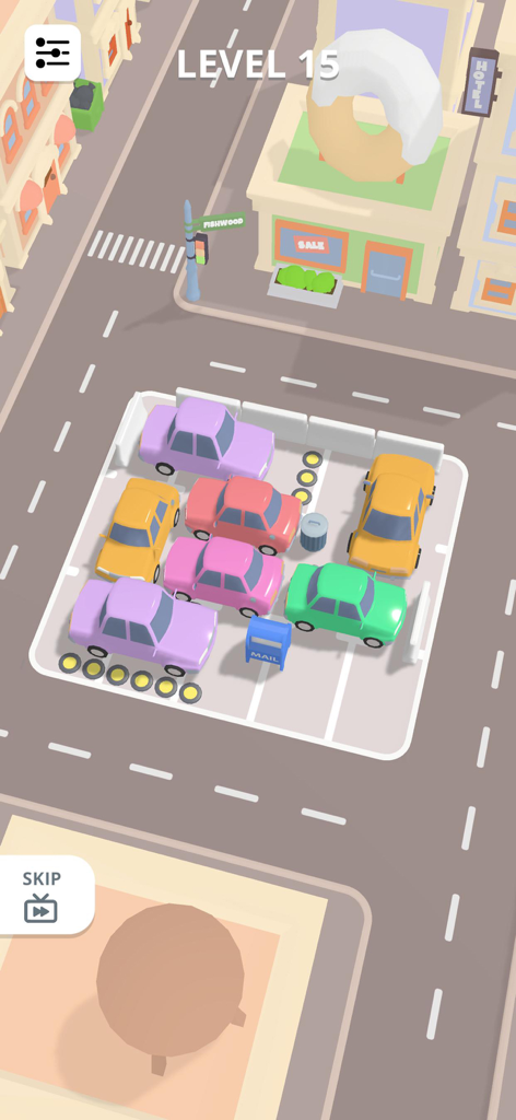 Car Parking - Drive Away 3D - Carros coloridos em um puzzle de engarrafamento de estacionamento 3D