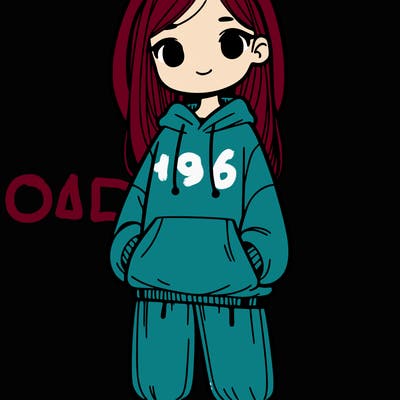 girl in sweatshirt and long pants