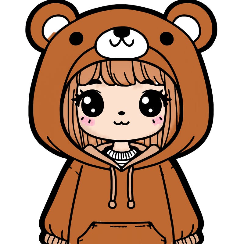 girl wearing bear hoodie