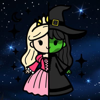 split princess and witch