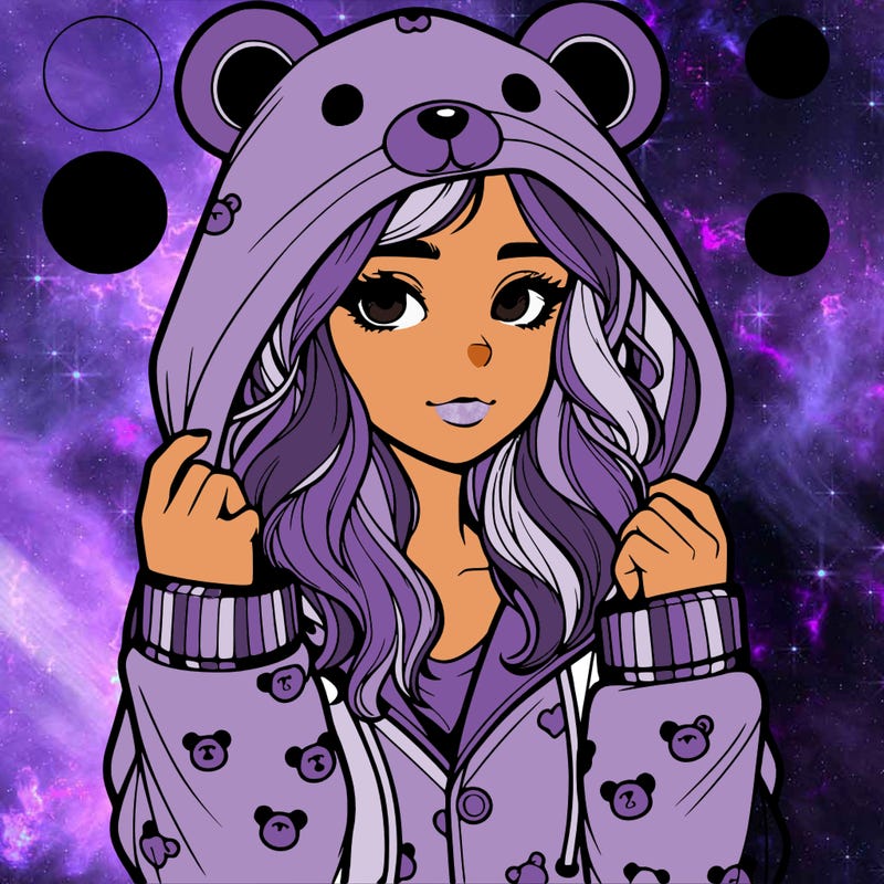 realistic girl in a animal pjs hoodie