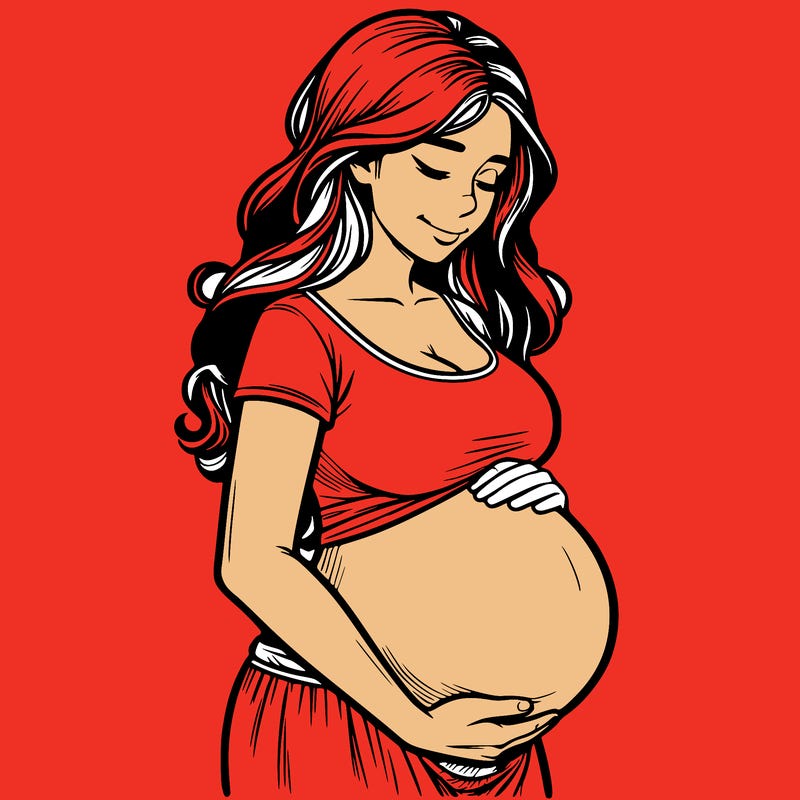 woman heavily pregnant realistic