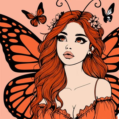 butterfly fairy realistic girl