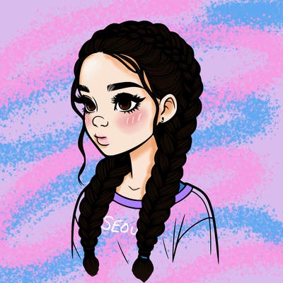 realistic girl with braids