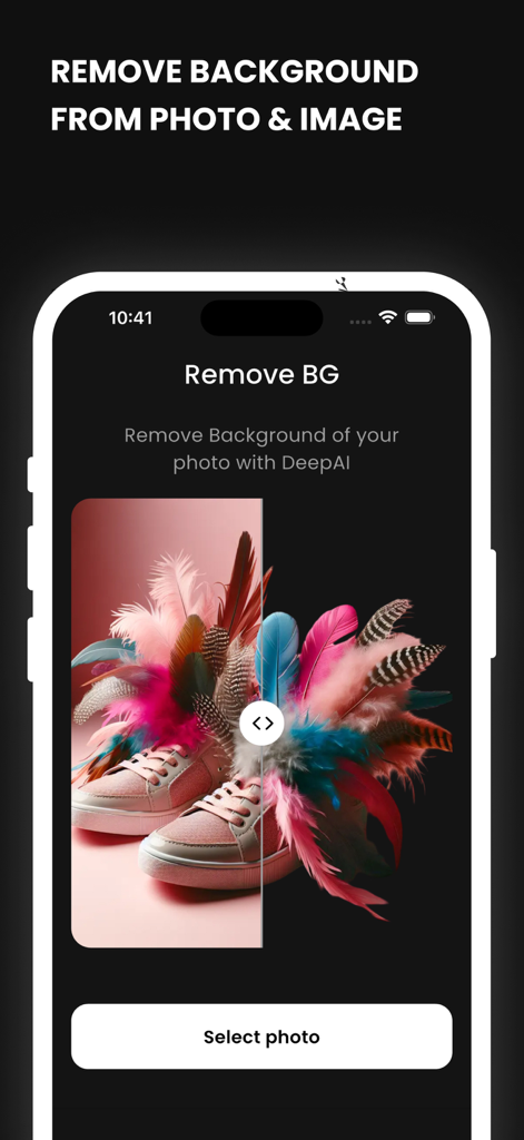 Interfaccia dell'app PixAI che dimostra lo strumento di rimozione dello sfondo IA per le foto.
