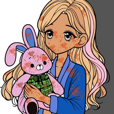 woman holding stuffed bunny