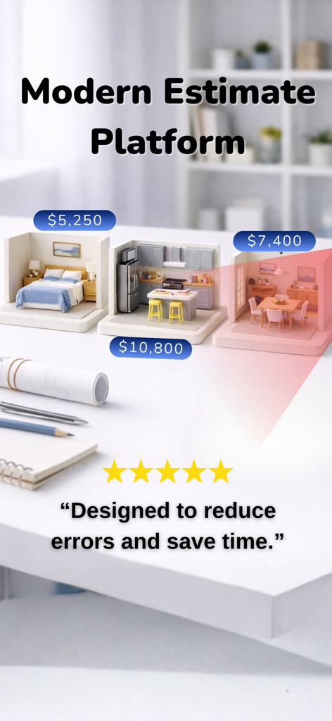 AI Invoice Maker - ServiFocus - Modern estimate platform showing smart visual pricing for home renovation projects