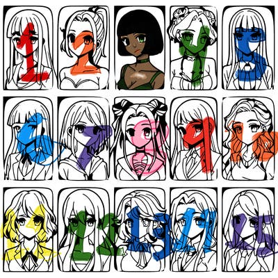 girls that look diffrent anime