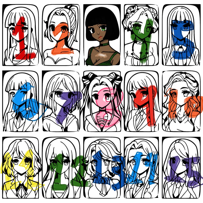 girls that look diffrent anime