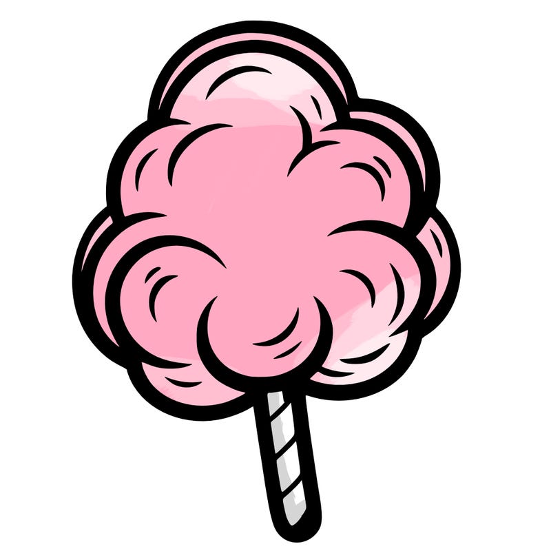 a single cotton candy