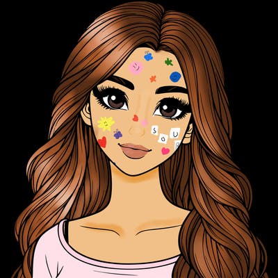 realistic girl with long hair and a pretty face