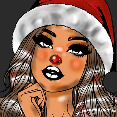 realistic christmas girl with lips